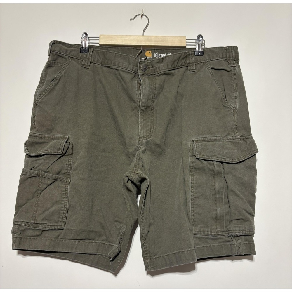 Carhartt Mens 42 Brown Rigsby Canvas Relaxed Fit Cargo Shorts